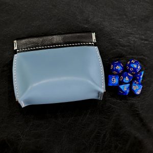 Leather Dice Bag: Hand-Sewn Top-Grain Cowhide case + Free 7-Piece DND Dice Set