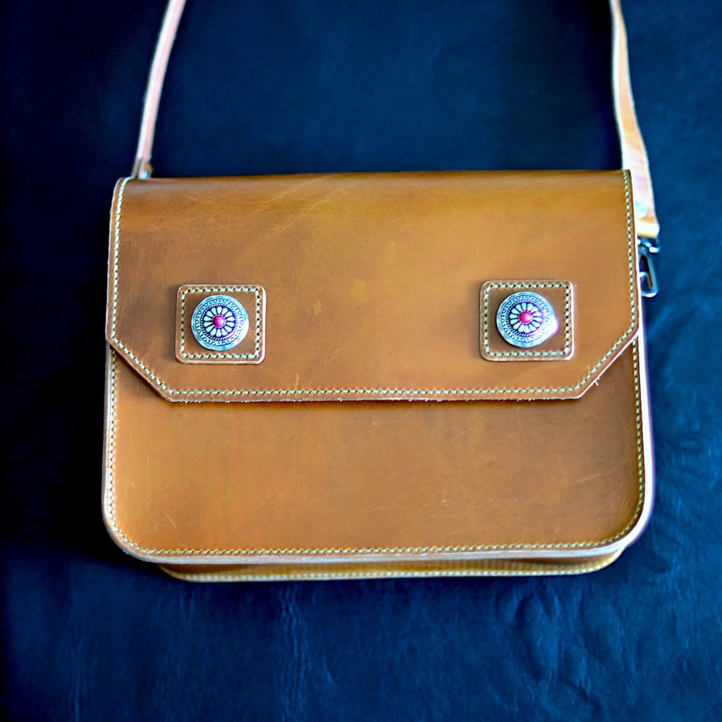 Handmade Original Design Messenger Bag - Full-Grain Vegetable-Tanned Leather Structured Crossbody Bag