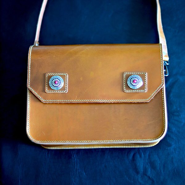 Handmade Original Design Messenger Bag - Full-Grain Vegetable-Tanned Leather Structured Crossbody Bag