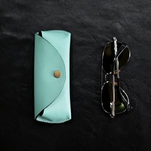 Mint Green Top Grain Leather eyeglasses case​