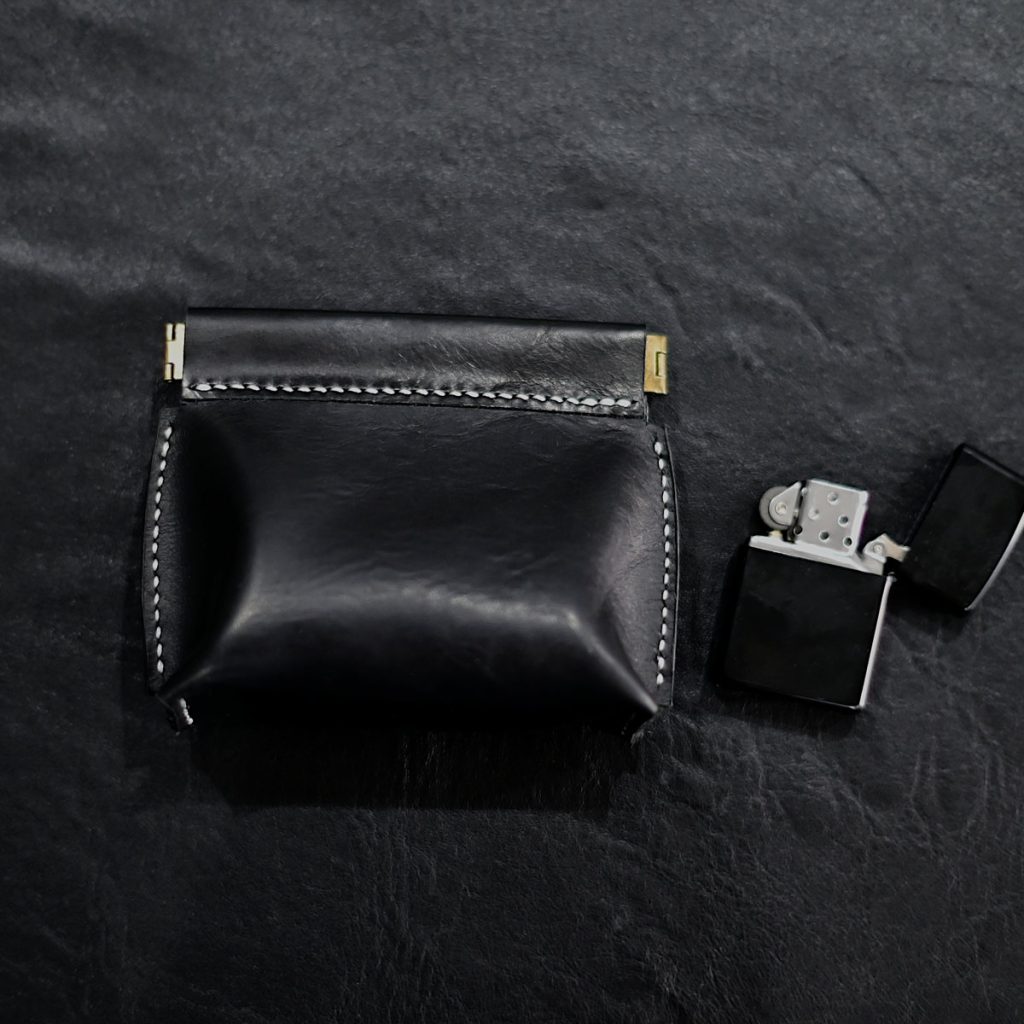 Hand-Stitched Black Leather Mini Pouch: Compact Multi-Purpose Organizer for Earbuds|Jewelry|Lipstick|Coins​