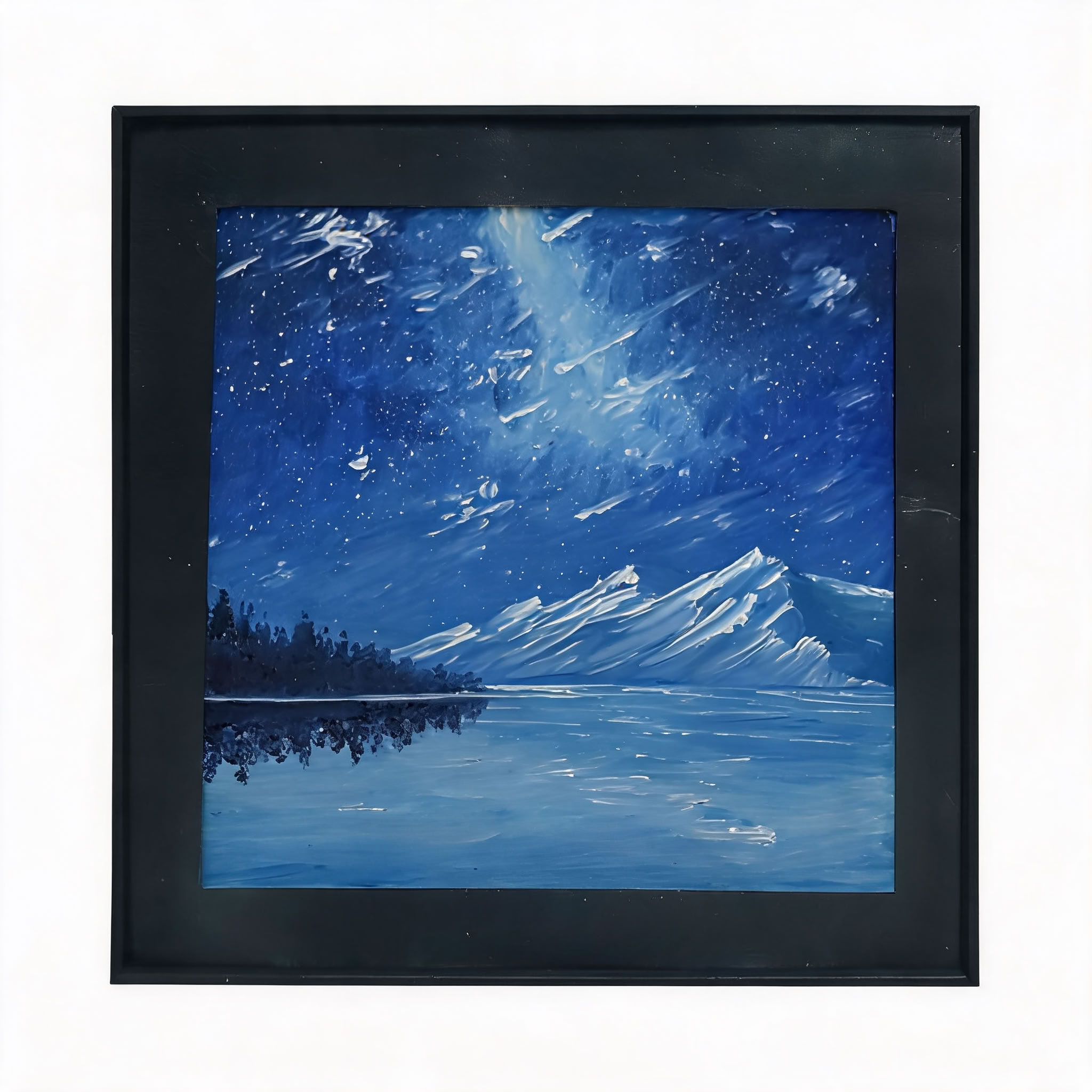 Free Custom Engraving Hand Painted Oil Painting Wall Art on Canvas with Cowhide Frame - Image 6