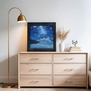 Free Custom Engraving Hand Painted Oil Painting Wall Art on Canvas with Cowhide Frame